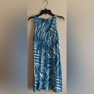 Tommy Bahama Women’s Sundress In Blue White Tropical Leaf Size XS Beach Resort